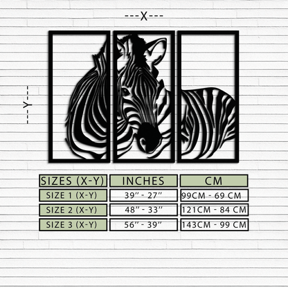 Zebra Panel Metal Wall Art - Steel Wall Decor for Home and Office - KAF014 - Tampa Home & Garden Store