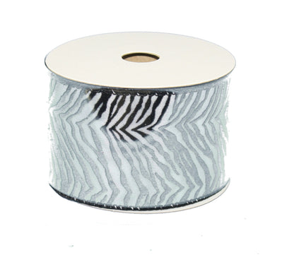 Zebra Stripe Wire Edge Ribbon - Tampa Home & Garden Store