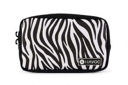 Universal Bar Sack zebra-print bag with Havoc logo for handlebar storage, motorcycle bags on Tampa Home & Garden Store
