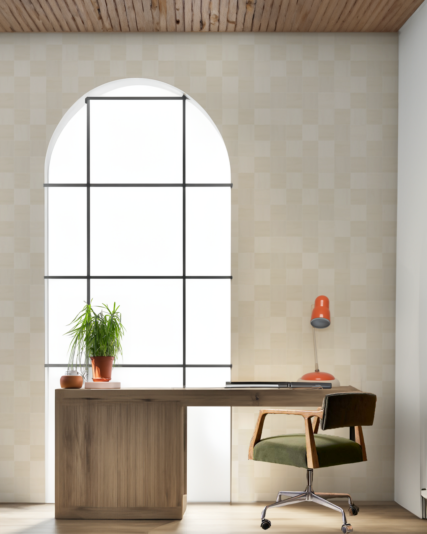 Zellige Wallpaper, bone - Tampa Home & Garden Store