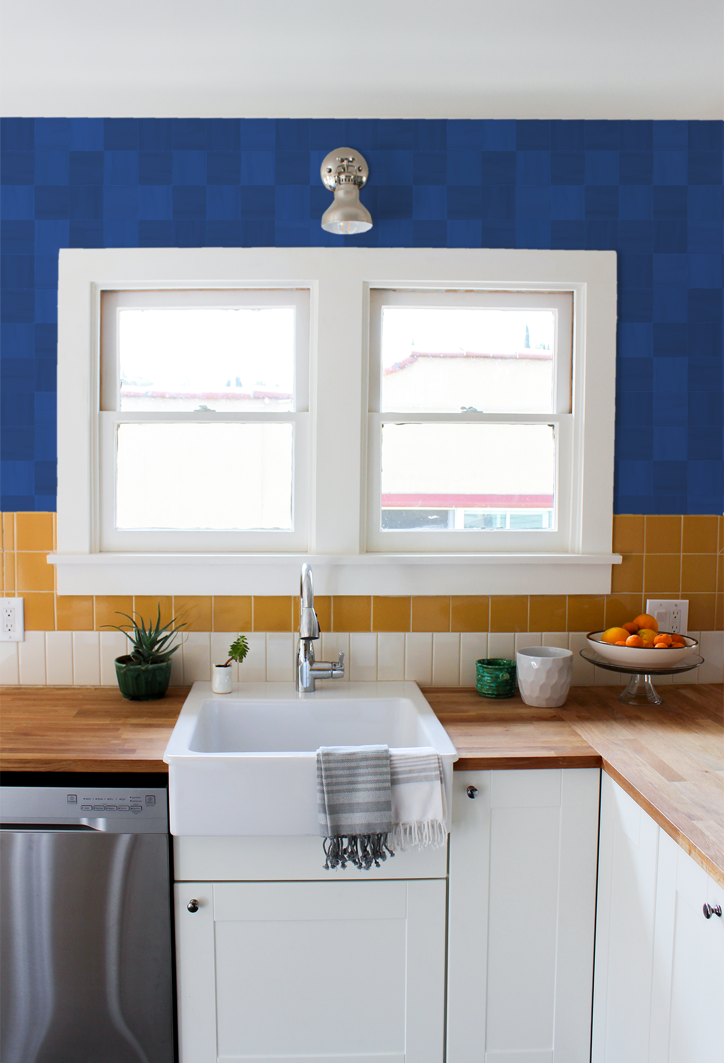 Zellige Wallpaper, cobalt - Tampa Home & Garden Store