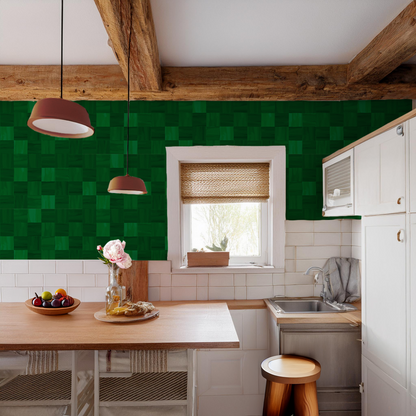 Zellige Wallpaper, emerald - Tampa Home & Garden Store