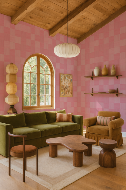Zellige Wallpaper, pink - Tampa Home & Garden Store