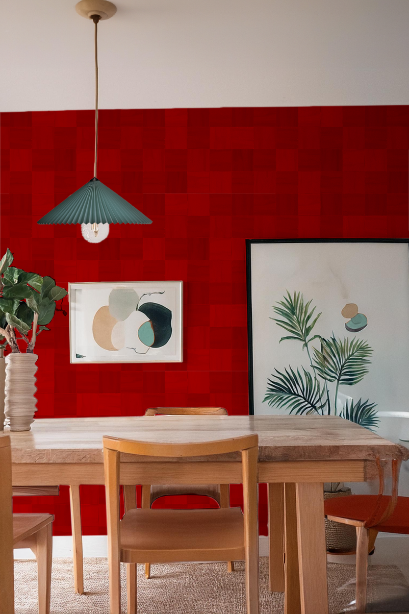 Zellige Wallpaper, red - Tampa Home & Garden Store