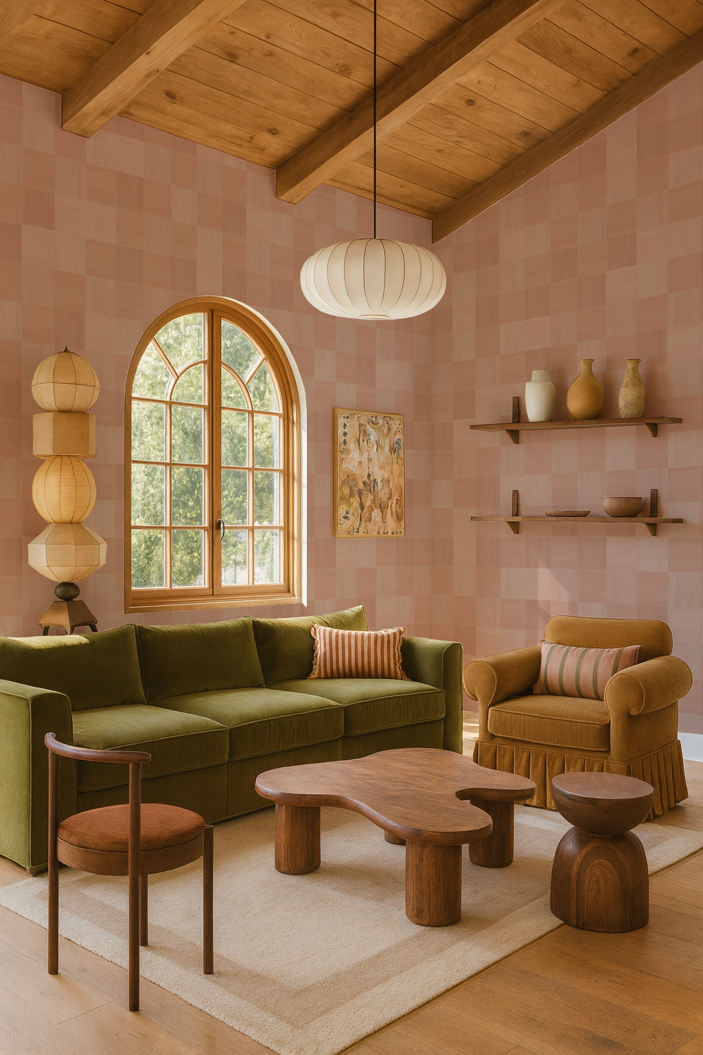 Zellige Wallpaper, rose - Tampa Home & Garden Store