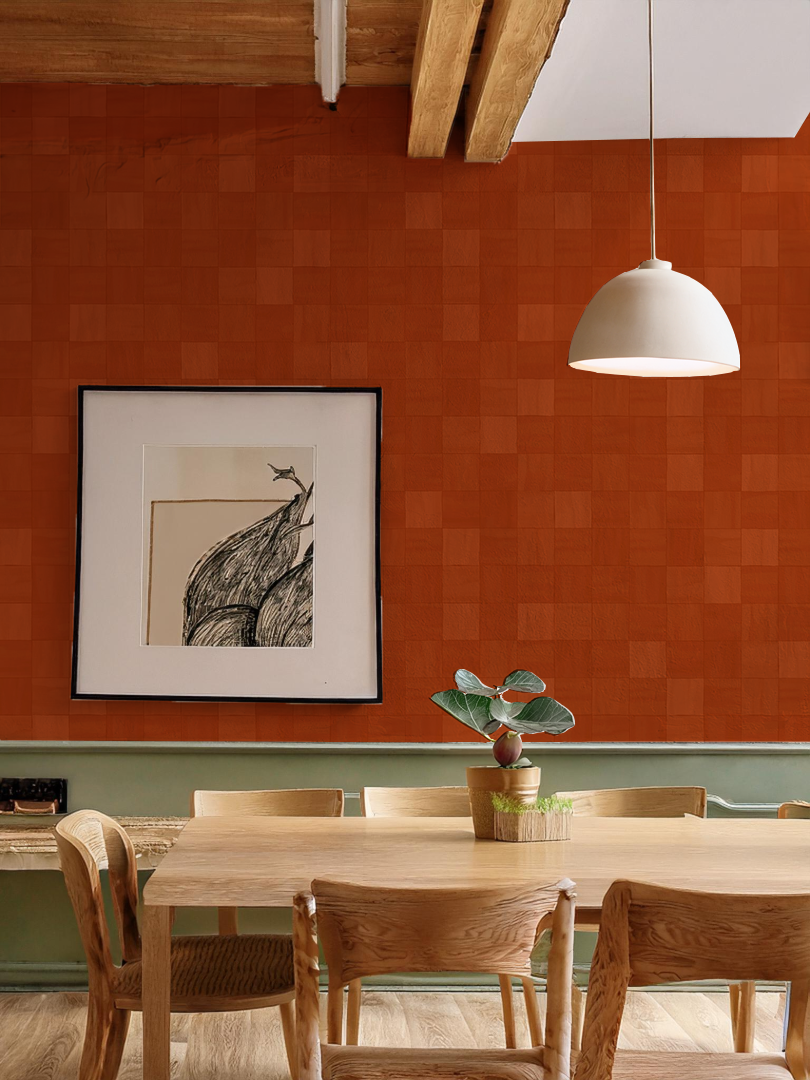 Zellige Wallpaper, rust - Tampa Home & Garden Store