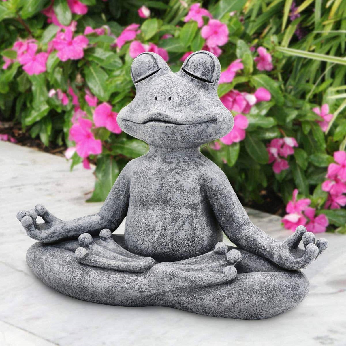 Zen Garden Meditating Yoga Frog Statue - Tampa Home & Garden Store