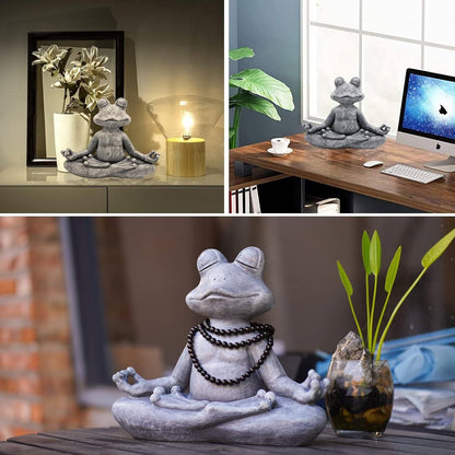 Zen Garden Meditating Yoga Frog Statue - Tampa Home & Garden Store