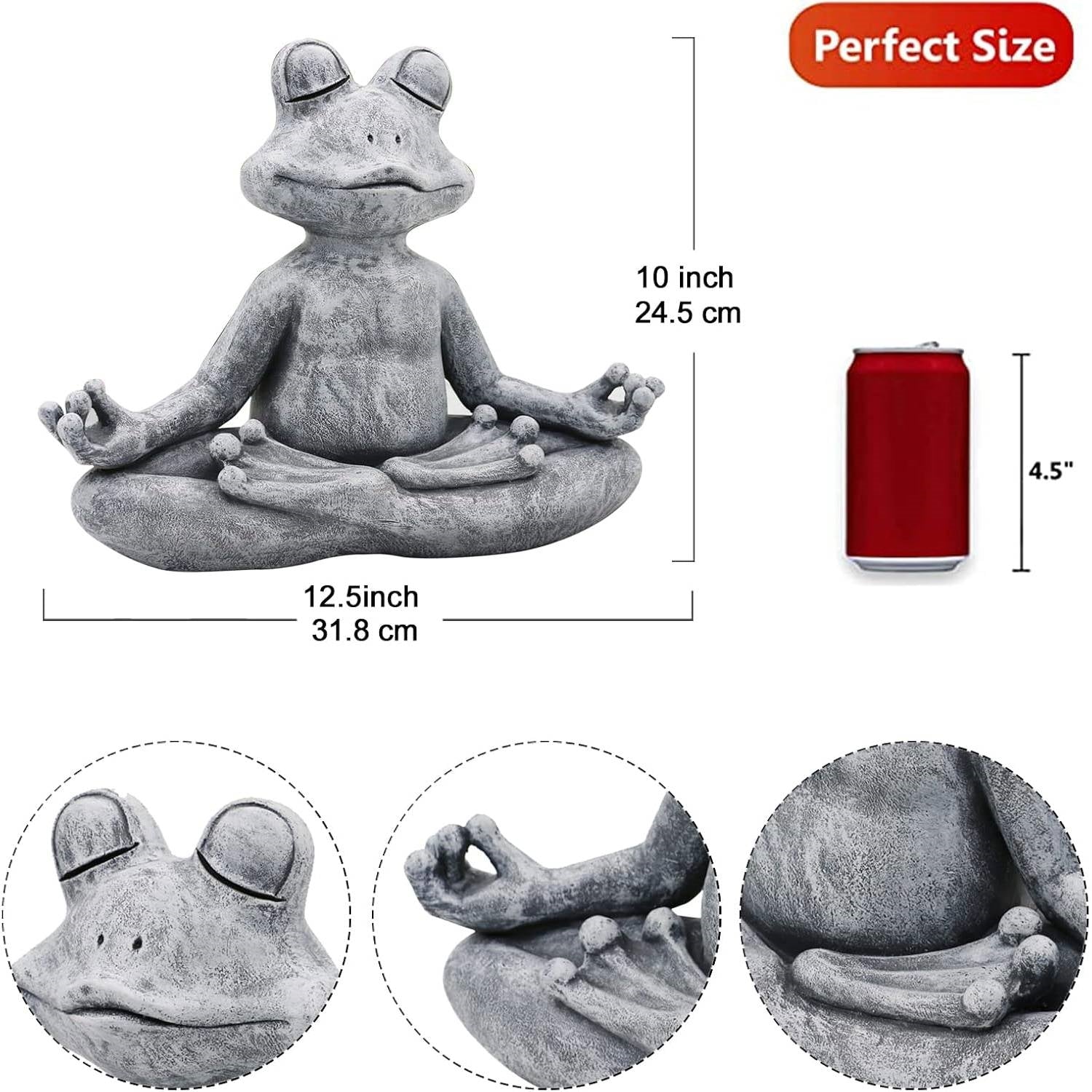 Zen Garden Meditating Yoga Frog Statue - Tampa Home & Garden Store