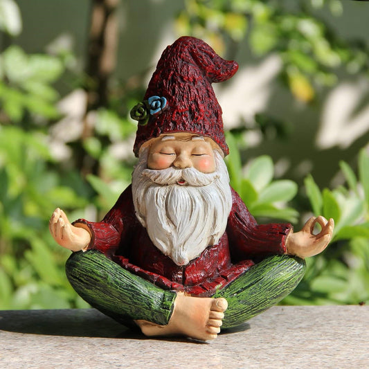 Zen Garden Meditating Yoga Solar Gnome Statue - Tampa Home & Garden Store