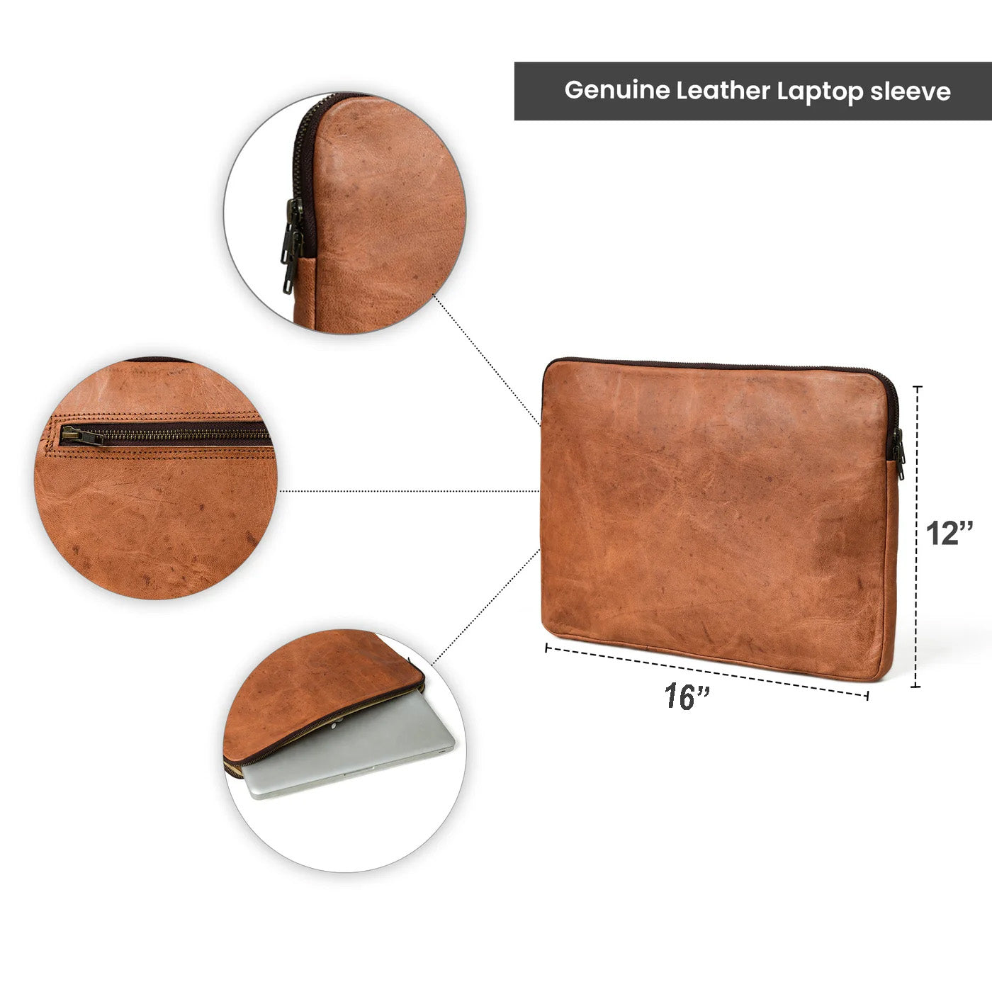 Zento Laptop Sleeve - Tan Brown - Tampa Home & Garden Store