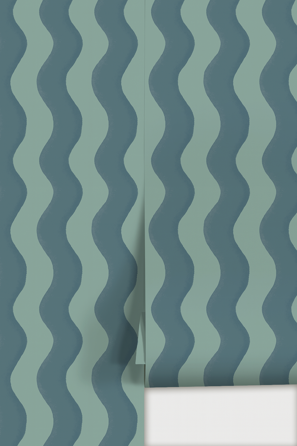 Ziggy Stripe Wallpaper, blue and light teal - Tampa Home & Garden Store
