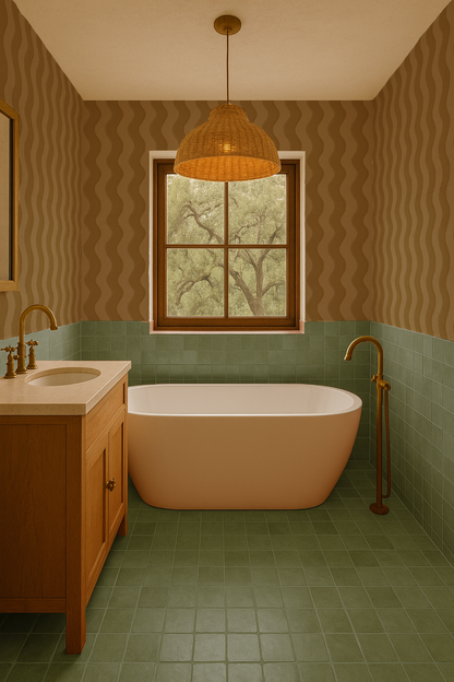 Ziggy Stripe Wallpaper, bronze-mist - Tampa Home & Garden Store