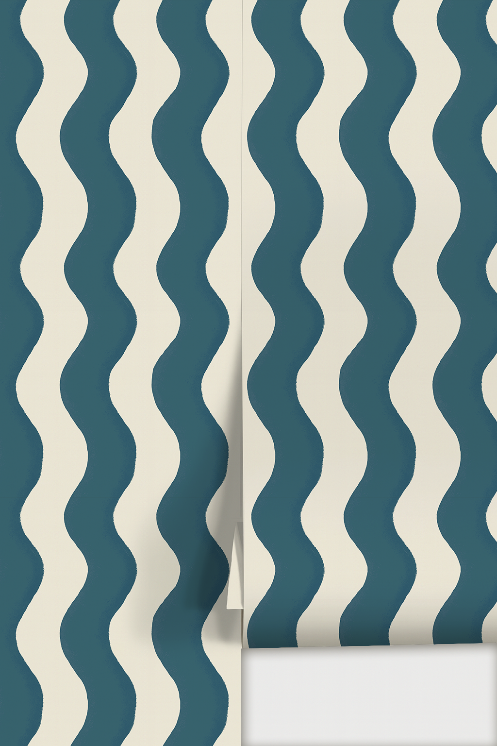 Ziggy Stripe Wallpaper, white and blue - Tampa Home & Garden Store