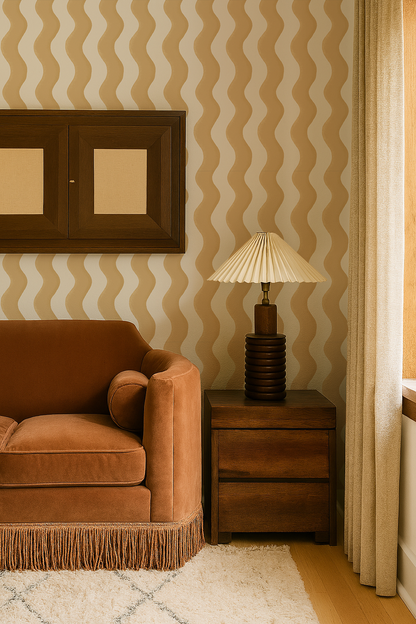 Ziggy Stripe Wallpaper, white and butter yellow - Tampa Home & Garden Store