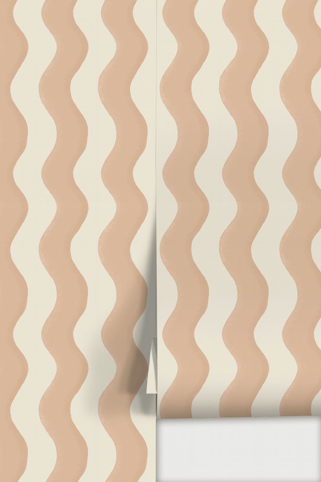 Ziggy Stripe Wallpaper, white and peach - Tampa Home & Garden Store