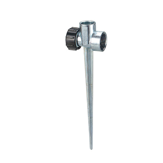 Zinc flow-through spike base for 1/2-in MPT sprinkler heads, Orbit Irrigation hose-end on Tampa Home & Garden Store