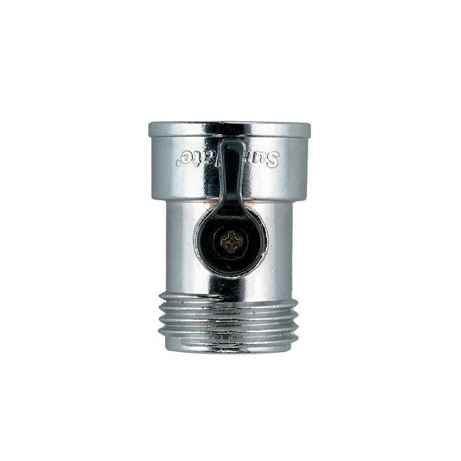 Zinc shut-off hose end coupling, Orbit Irrigation, chrome finish with screw access on Tampa Home & Garden Store
