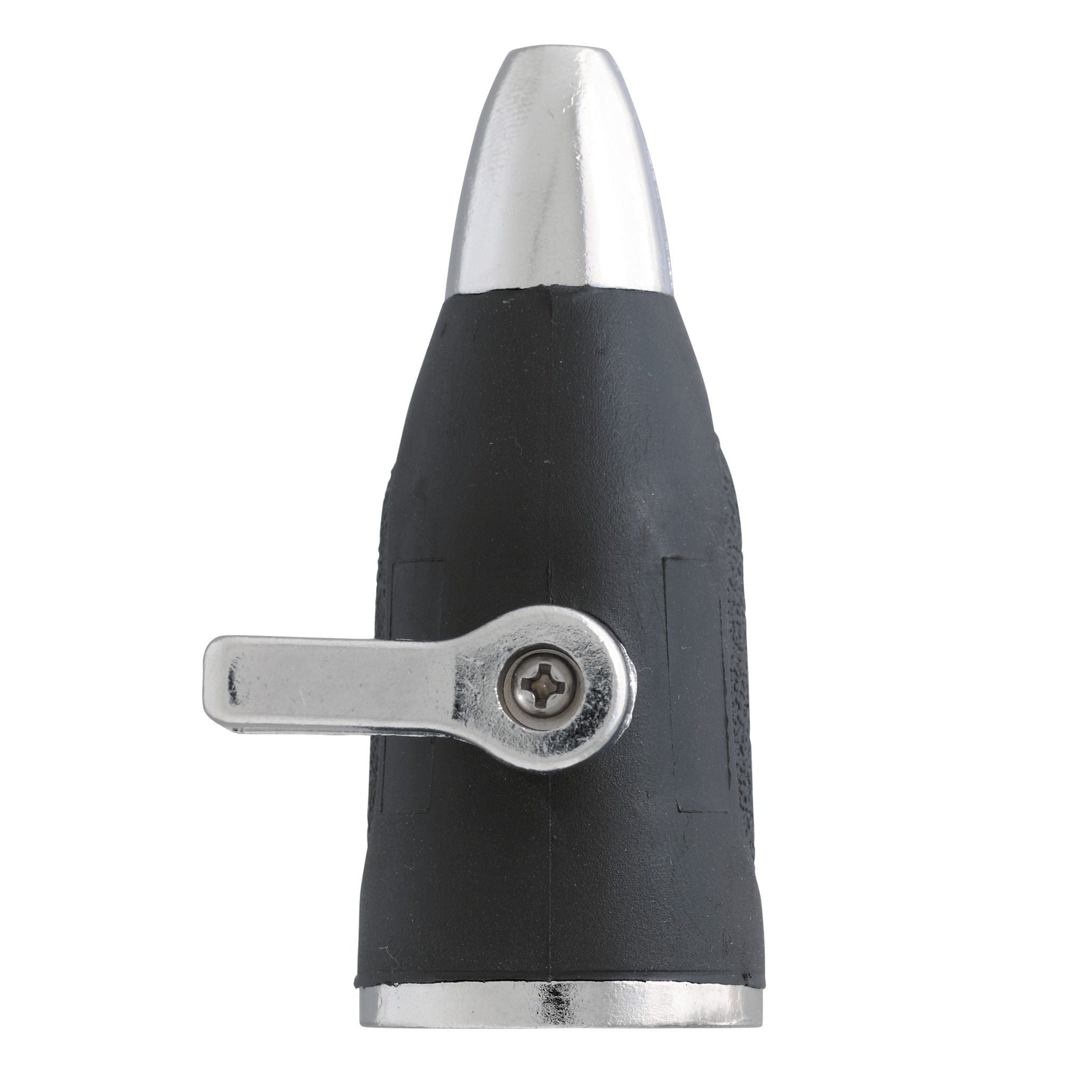 Zinc Sweeper Nozzle with Shut-Off Lever hose end Orbit Irrigation, metal zinc tip, black body on Tampa Home & Garden Store