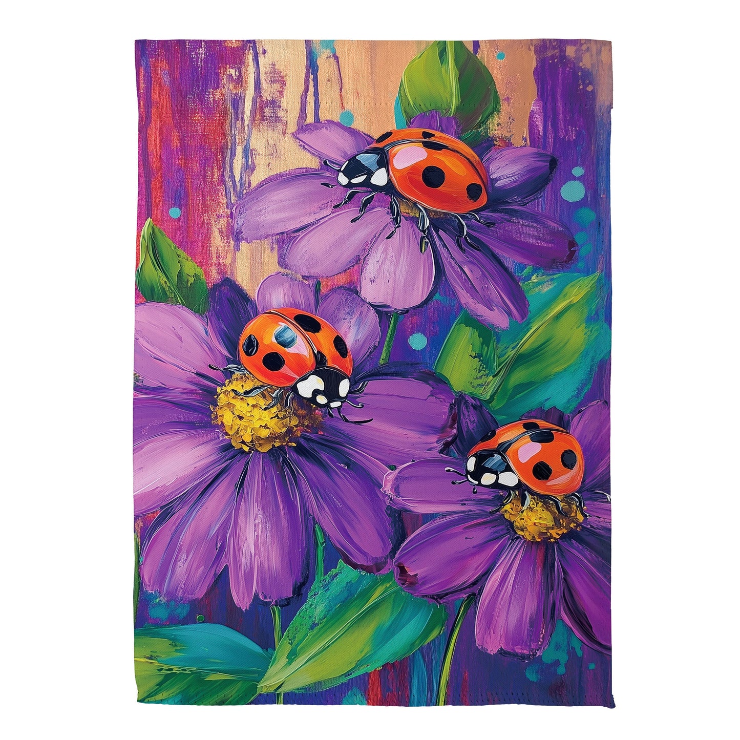 Zinnia & Ladybugs Suede Garden Flag - Tampa Home & Garden Store