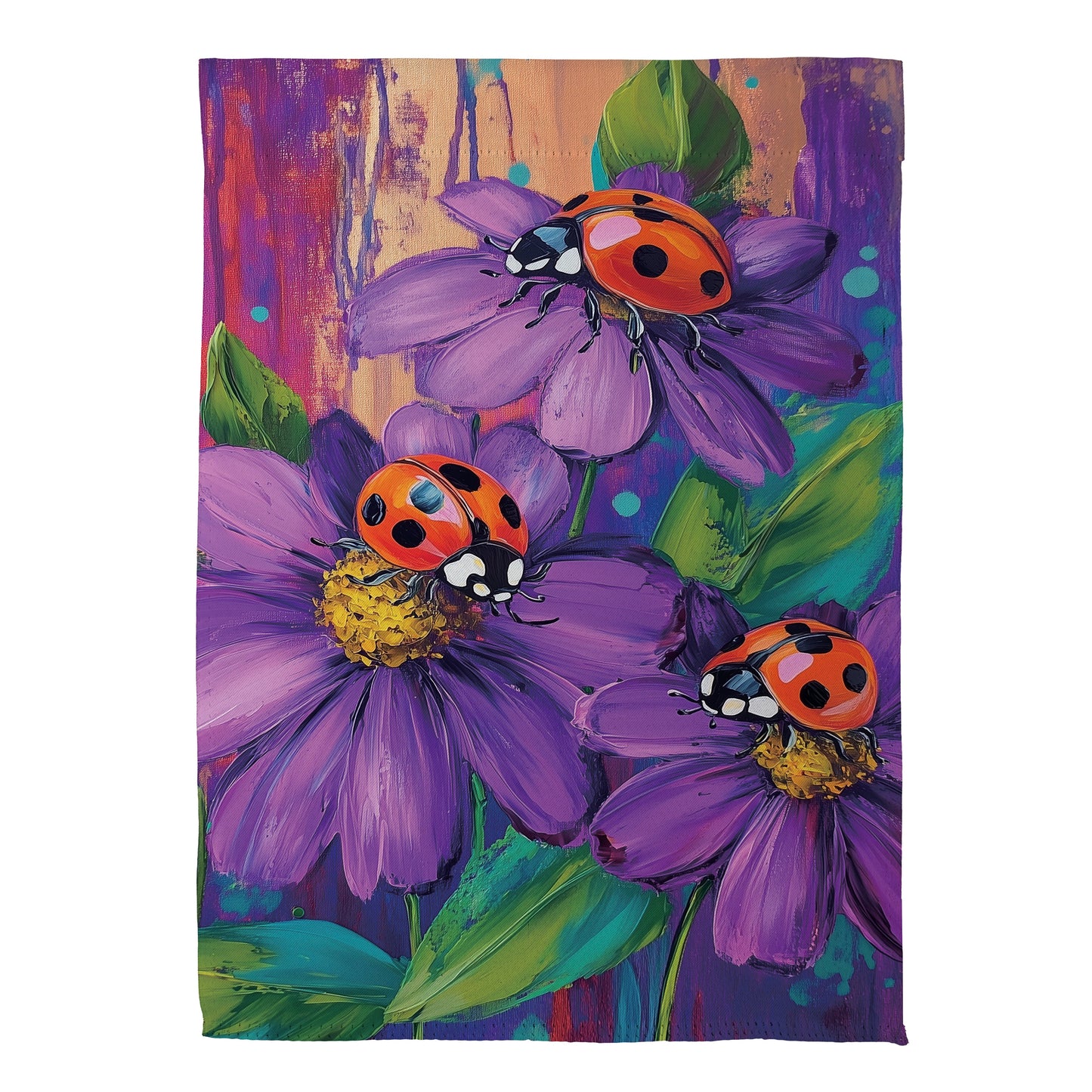 Zinnia & Ladybugs Suede House Flag - Tampa Home & Garden Store