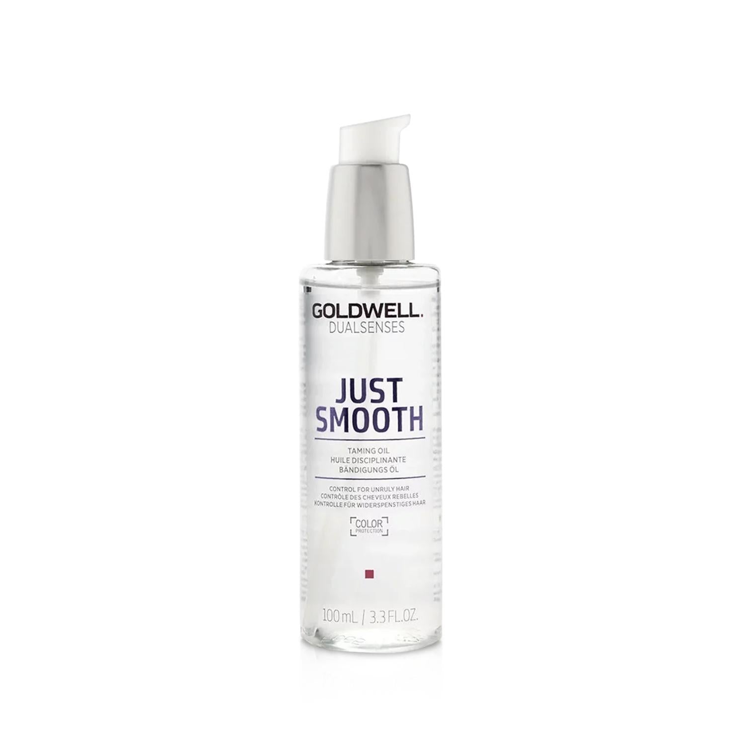 Goldwell Dualsenses Just Smooth 6 hair serum bottle with pump, clear 100 ml on Tampa Home & Garden Store