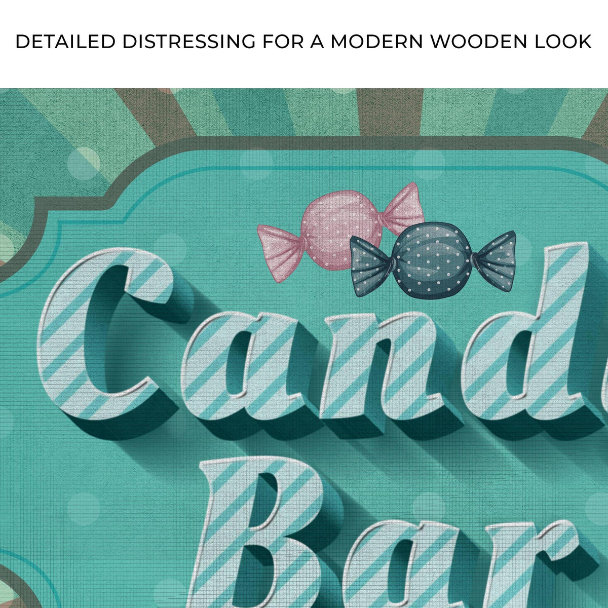 Tailored Canvases Love Is Sweet Take A Treat candy bar sign III canvas with teal backdrop on Tampa Home & Garden Store