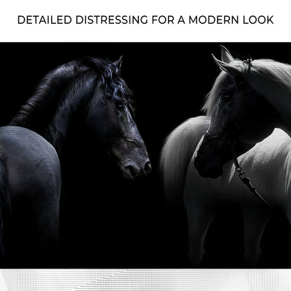 Monochromatic Horses Canvas Art by Tailored Canvases, black & white horse heads on canvas on Tampa Home & Garden Store