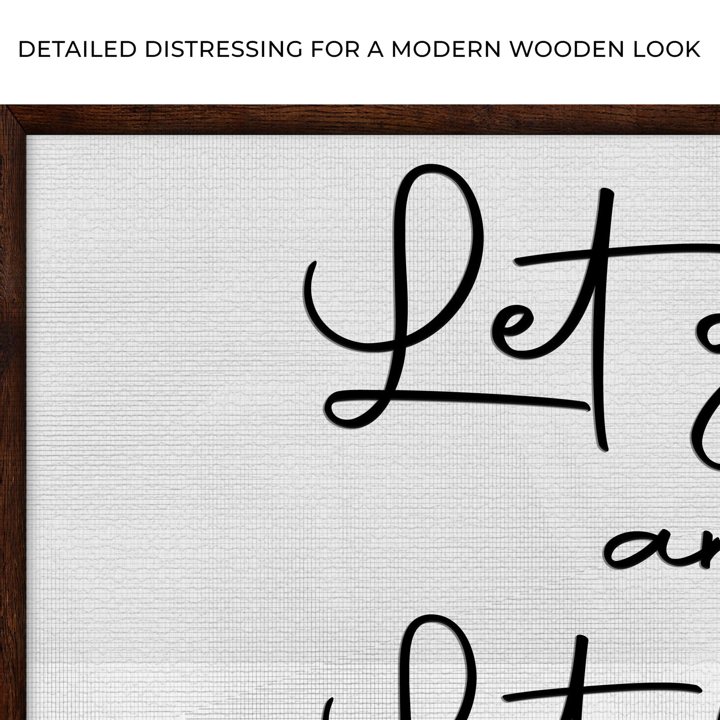 Let go And Let God Sign canvas by Tailored Canvases; white canvas with black script on Tampa Home & Garden Store