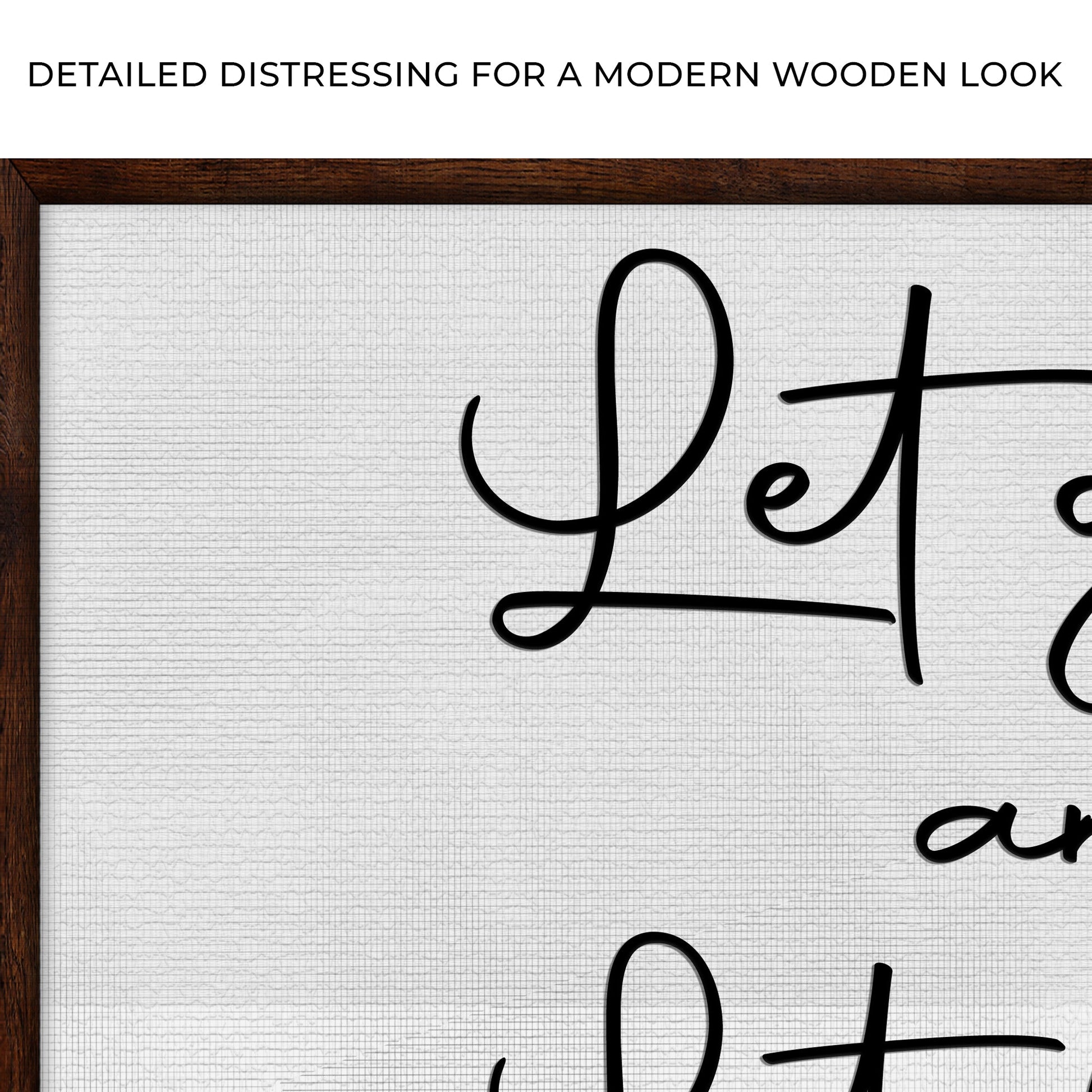 Let go And Let God Sign canvas by Tailored Canvases; white canvas with black script on Tampa Home & Garden Store