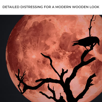 Crow And Blood Moon canvas wall art red moon with black branches Tailored Canvases on Tampa Home & Garden Store