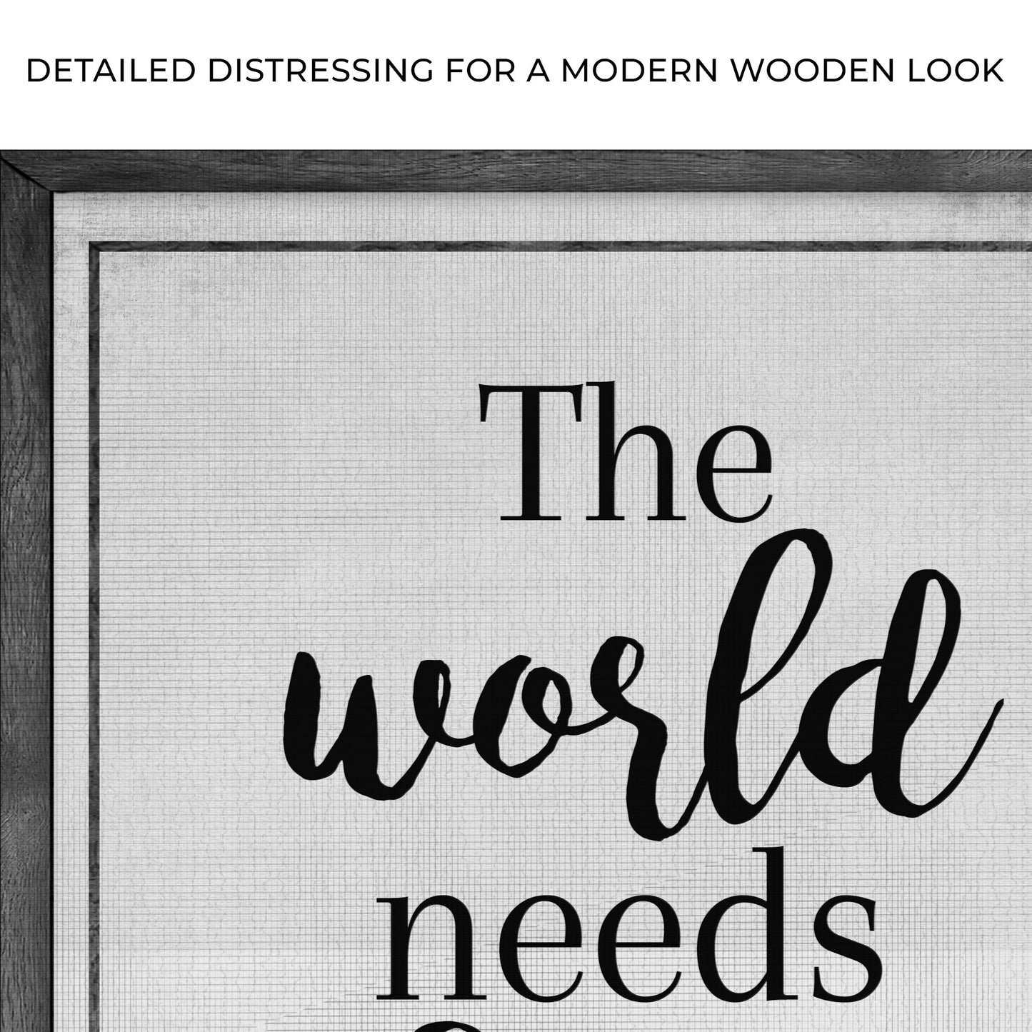 Tailored Canvases crafting canvas Sign III on dark wood frame with linen-textured surface on Tampa Home & Garden Store