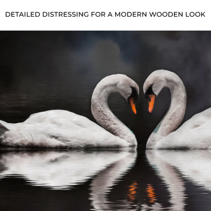 Moonlit Romantic Swan Canvas Wall Art by Tailored Canvases, dark water scene with white swans on Tampa Home & Garden Store