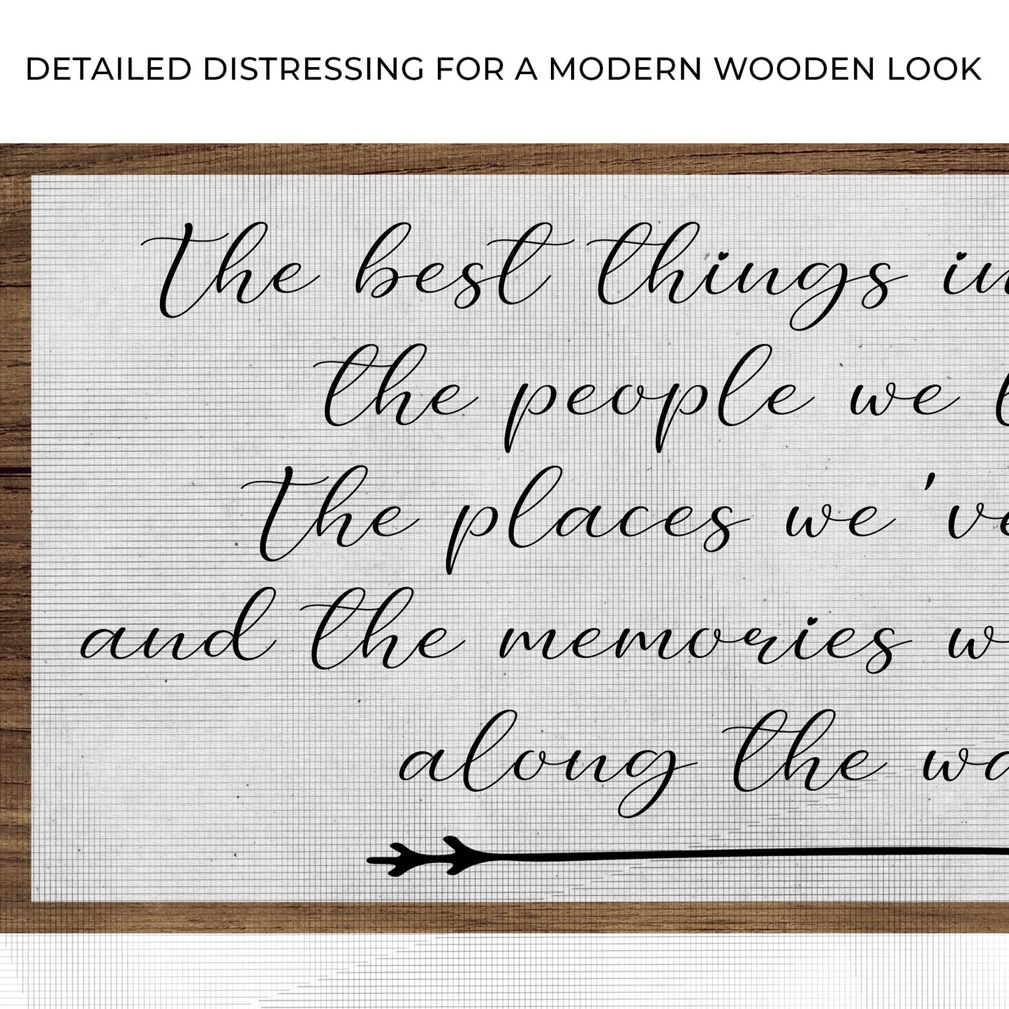 The Best Things In Life Sign II canvas crafting with cursive script on a rustic wood frame on Tampa Home & Garden Store