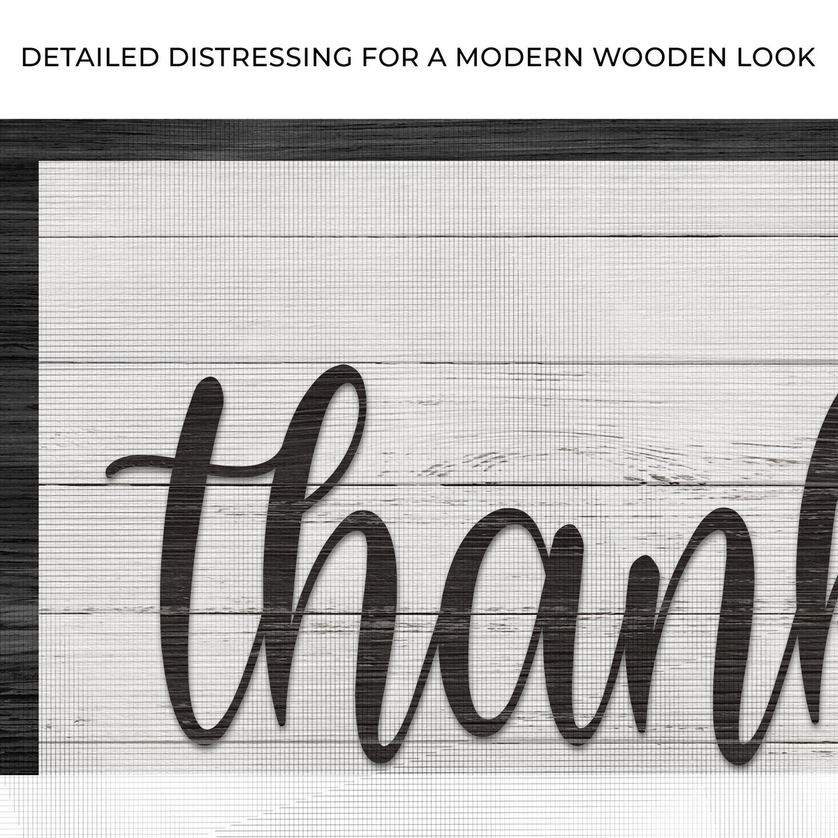 Thankful And Blessed Sign III canvas sign with cursive Blessed on distressed wood on Tampa Home & Garden Store