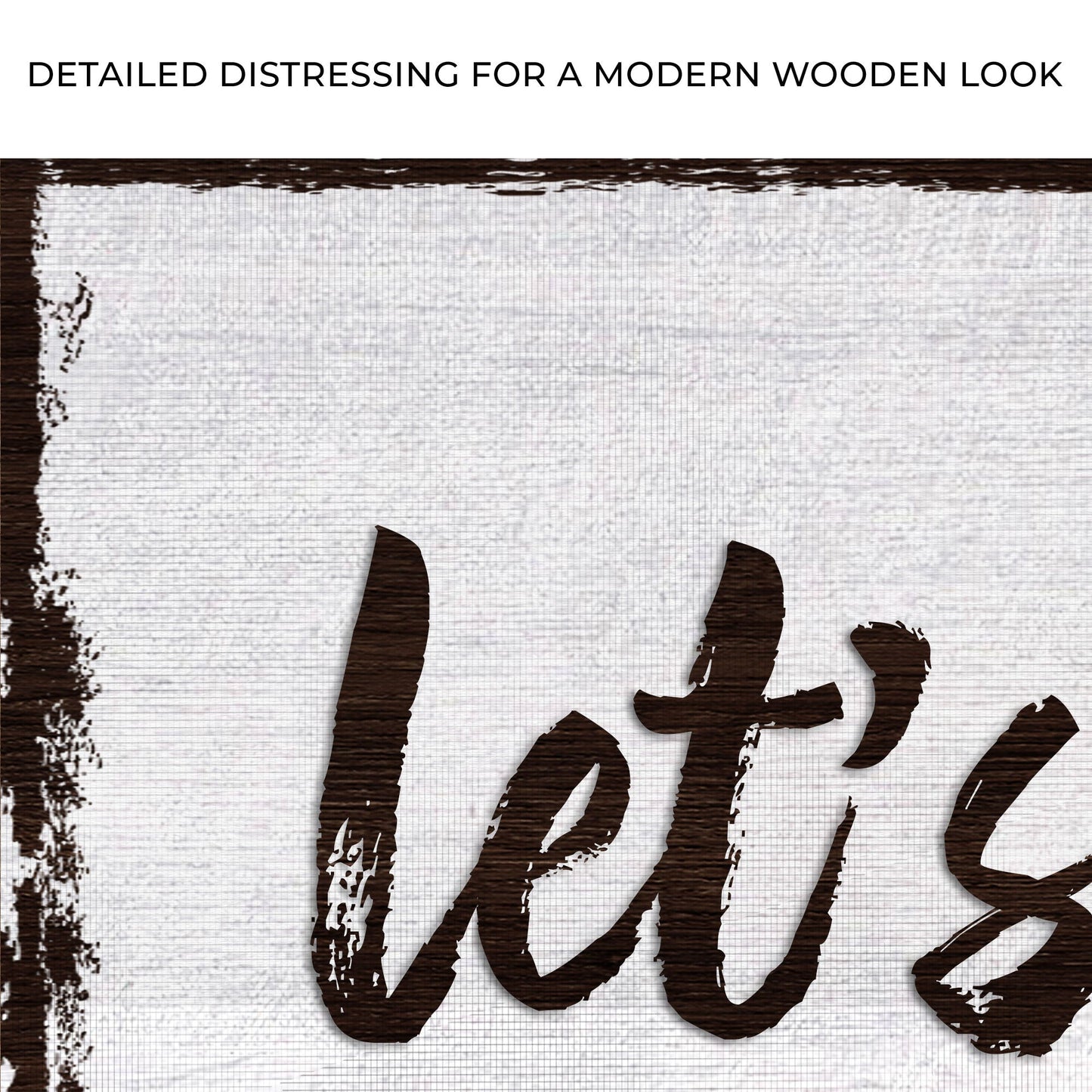Let's Stay In Bed sign canvas with distressed wood background by Tailored Canvases on Tampa Home & Garden Store