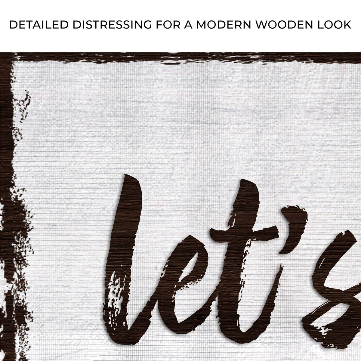 Let's Stay In Bed sign canvas with distressed wood background by Tailored Canvases on Tampa Home & Garden Store