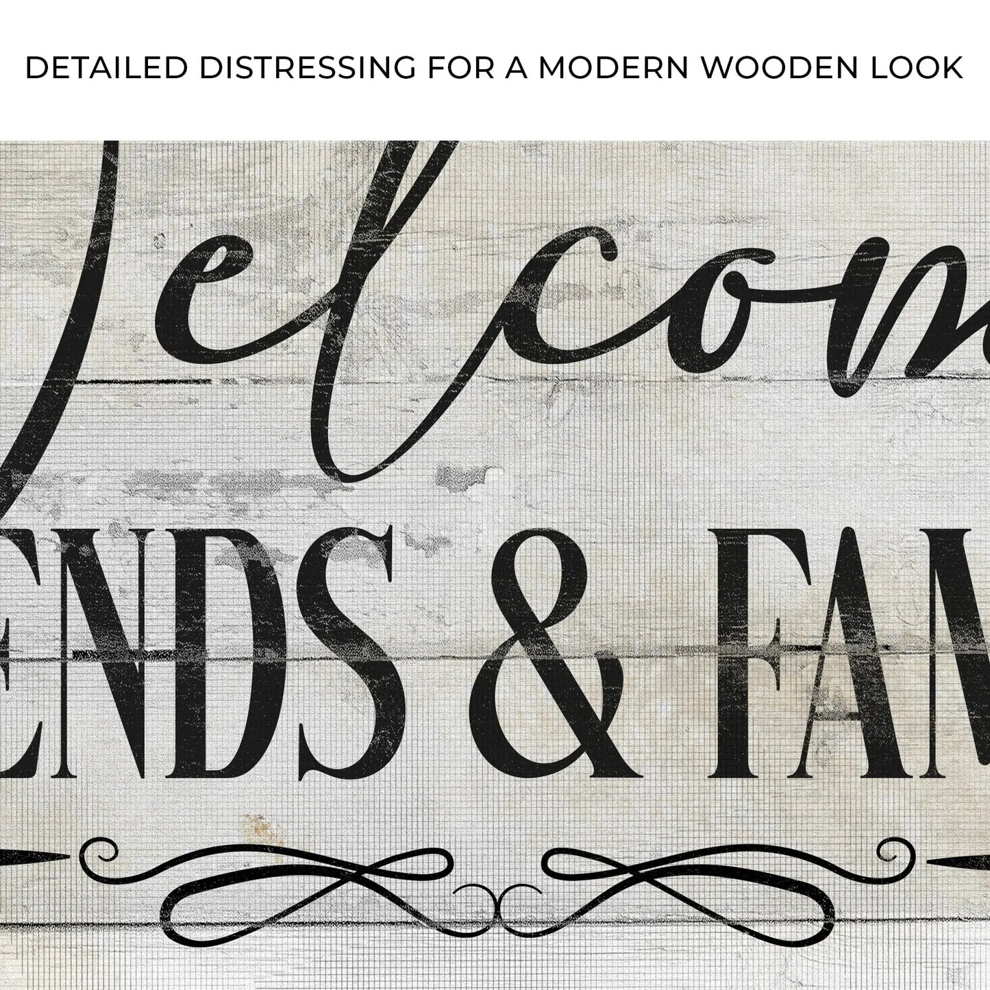 Canvas Welcome Friends & Family sign on distressed wood background Tailored Canvases on Tampa Home & Garden Store