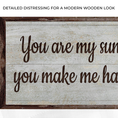 Tailored Canvases You Are My Sunshine Sign III canvas crafting sign with rustic wood frame on Tampa Home & Garden Store