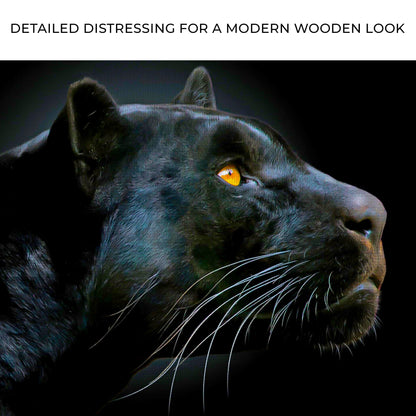 Black Panther Head Canvas Wall Art by Tailored Canvases, close-up black panther with orange eye on Tampa Home & Garden Store