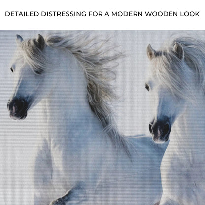 White Horse Couple Canvas Wall Art Tailored Canvases, two white horses' heads on Tampa Home & Garden Store