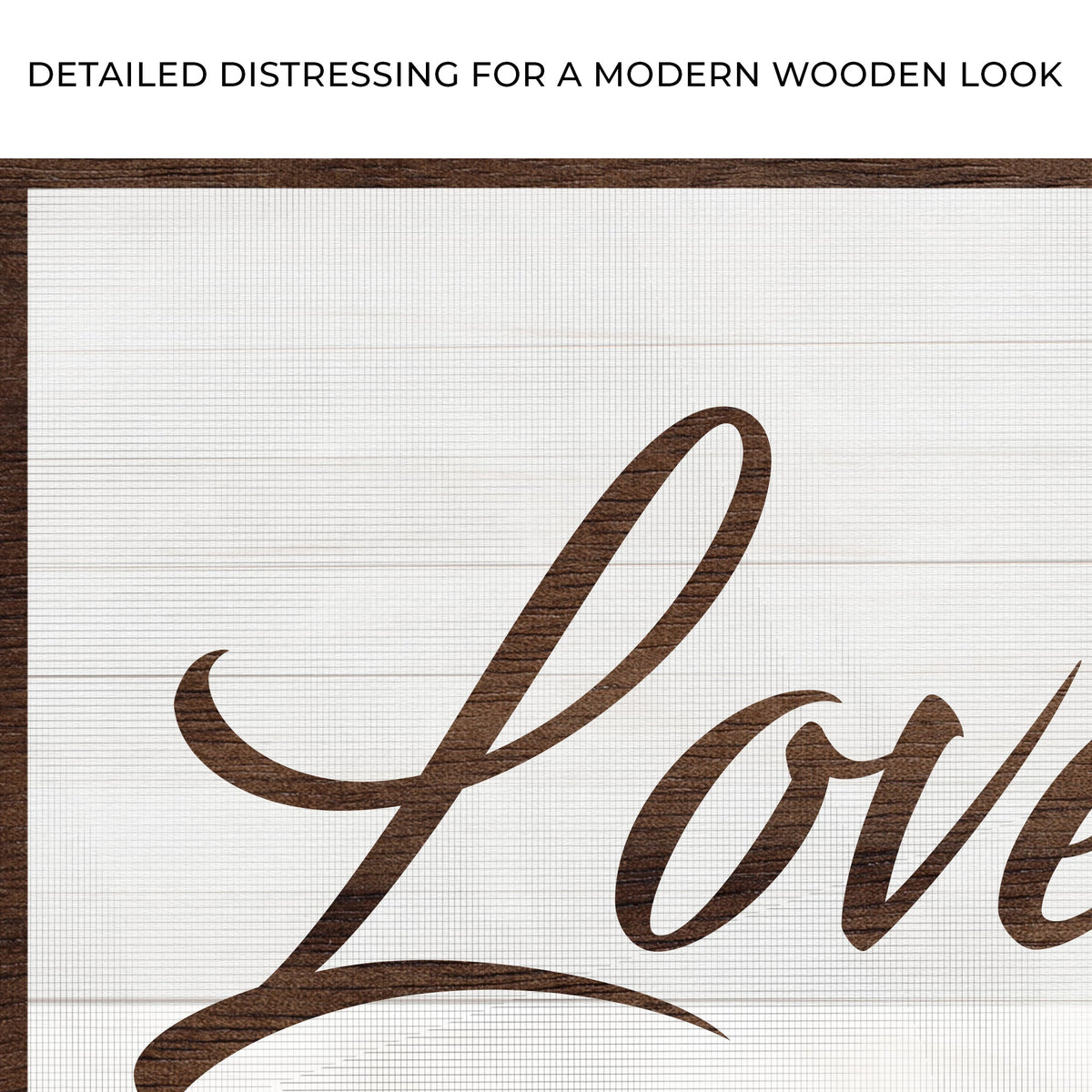 Love You More Sign III canvas by Tailored Canvases; brown script on grid craft canvas on Tampa Home & Garden Store