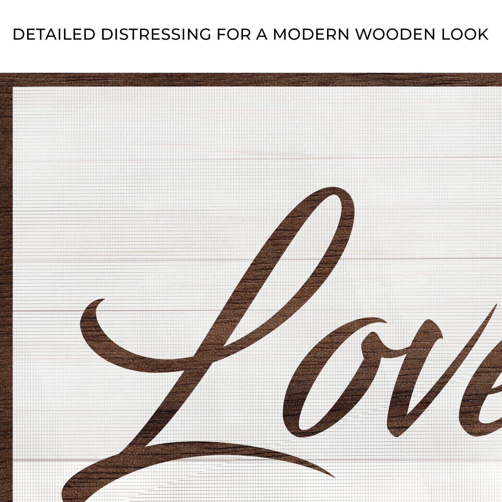 Love You More Sign III canvas by Tailored Canvases; brown script on grid craft canvas on Tampa Home & Garden Store