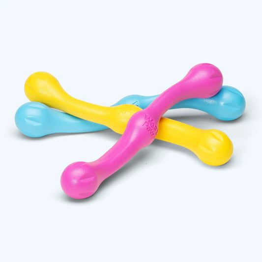 Zwig Zogoflex Echo dog chew toy set of 3 bright bone shapes pink yellow blue West Paw on Tampa Home & Garden Store