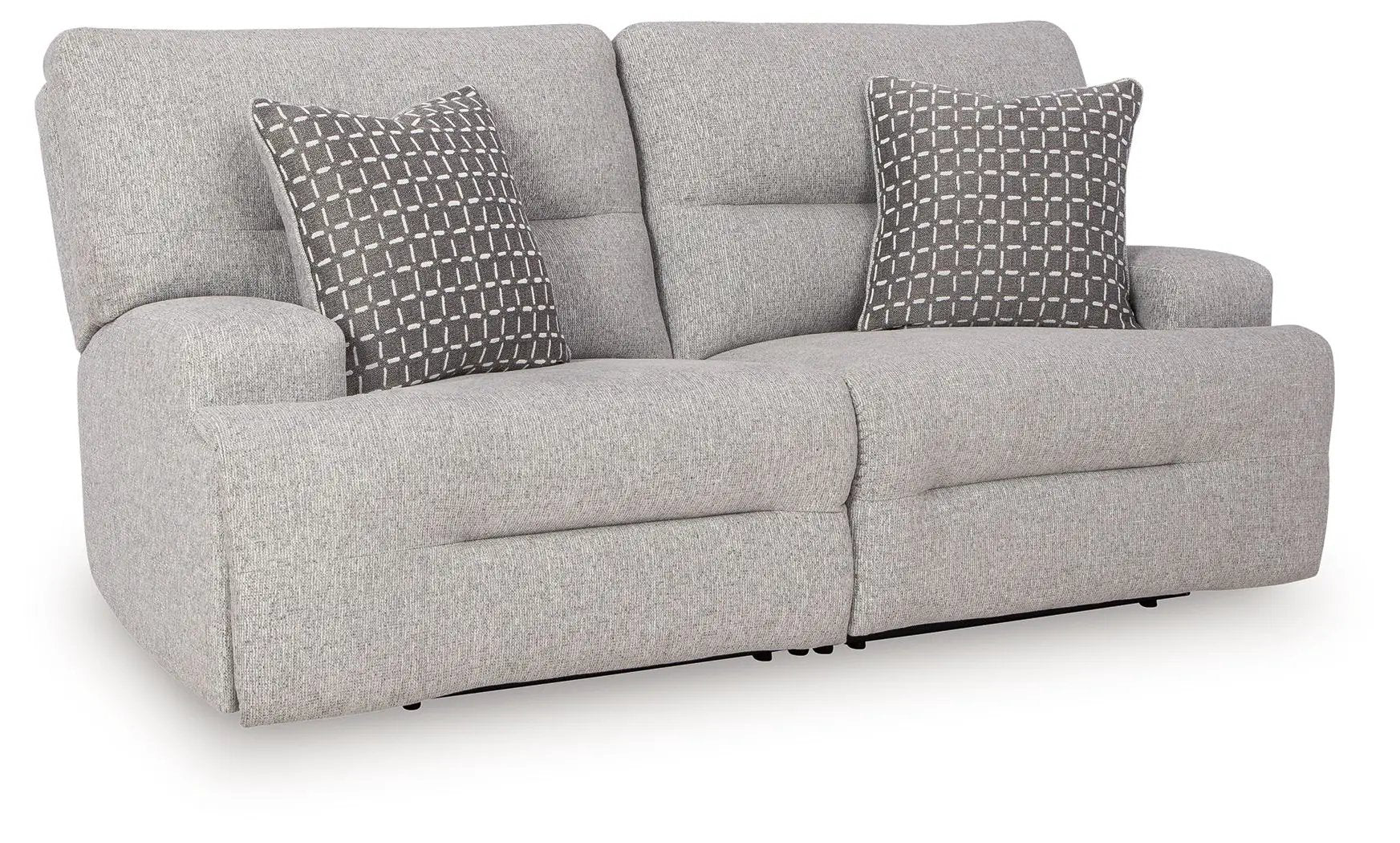 Acklen Place recliner sectional gray fabric sofa with two pillows by Unique Piece Furniture on Tampa Home & Garden Store