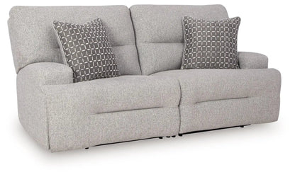 Acklen Place recliner sectional gray fabric sofa with two pillows by Unique Piece Furniture on Tampa Home & Garden Store