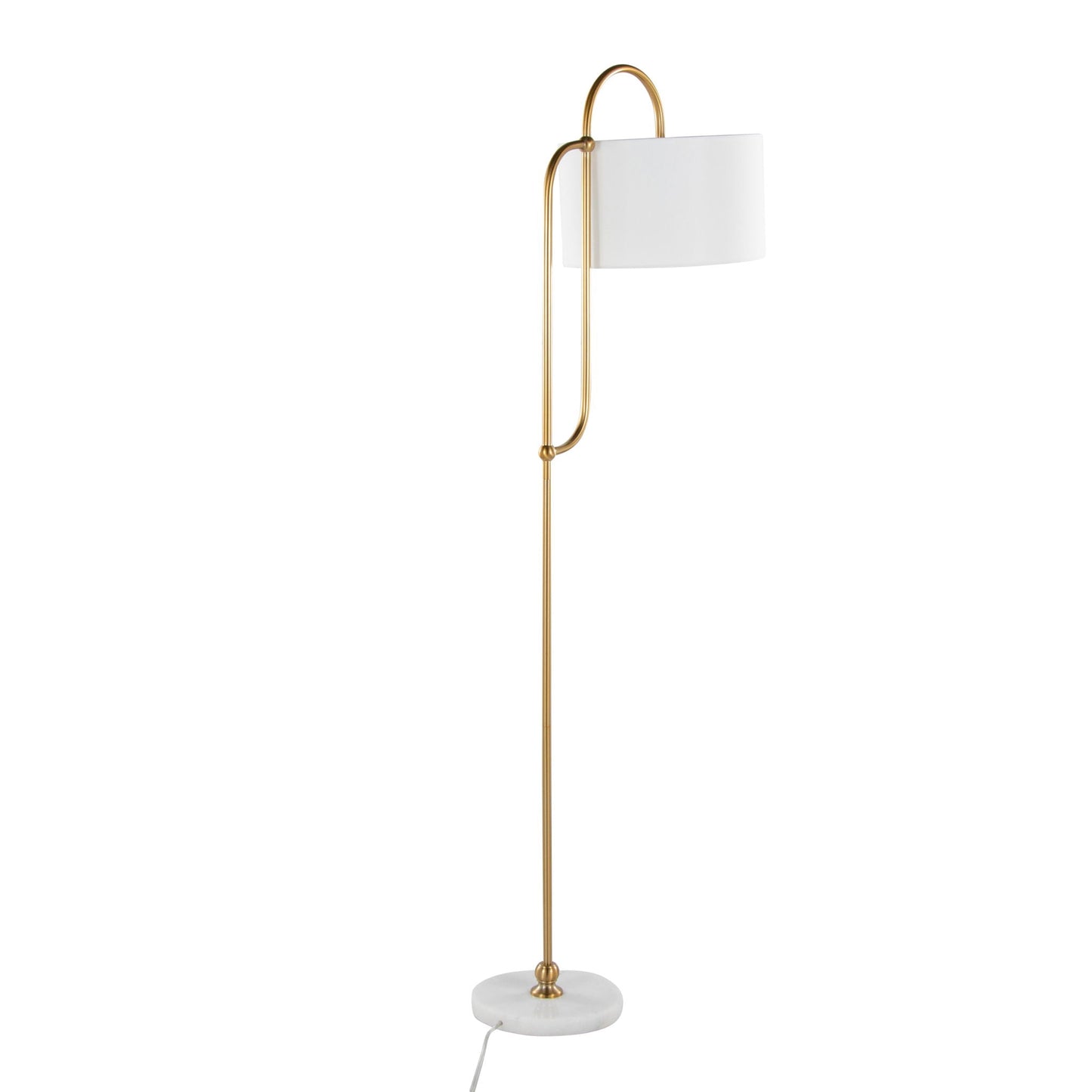 Leslie Glam Art Deco Floor Lamp Gold with white drum shade by HouseOfZazla on Tampa Home & Garden Store