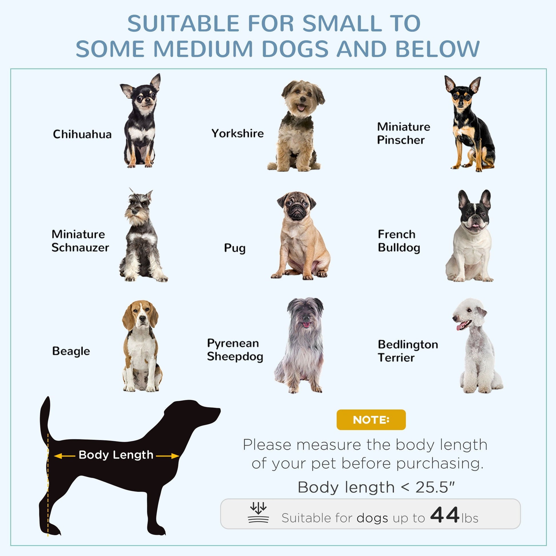 Pawhut 36in heavy duty dog crate banner with breed collage of small to medium dogs in gray on Tampa Home & Garden Store