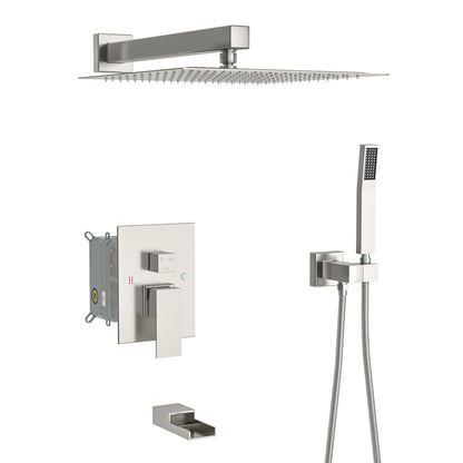 Shower wall kit HouseOfZazla 10-Inch rain showerhead with rough-in valve chrome finish on Tampa Home & Garden Store