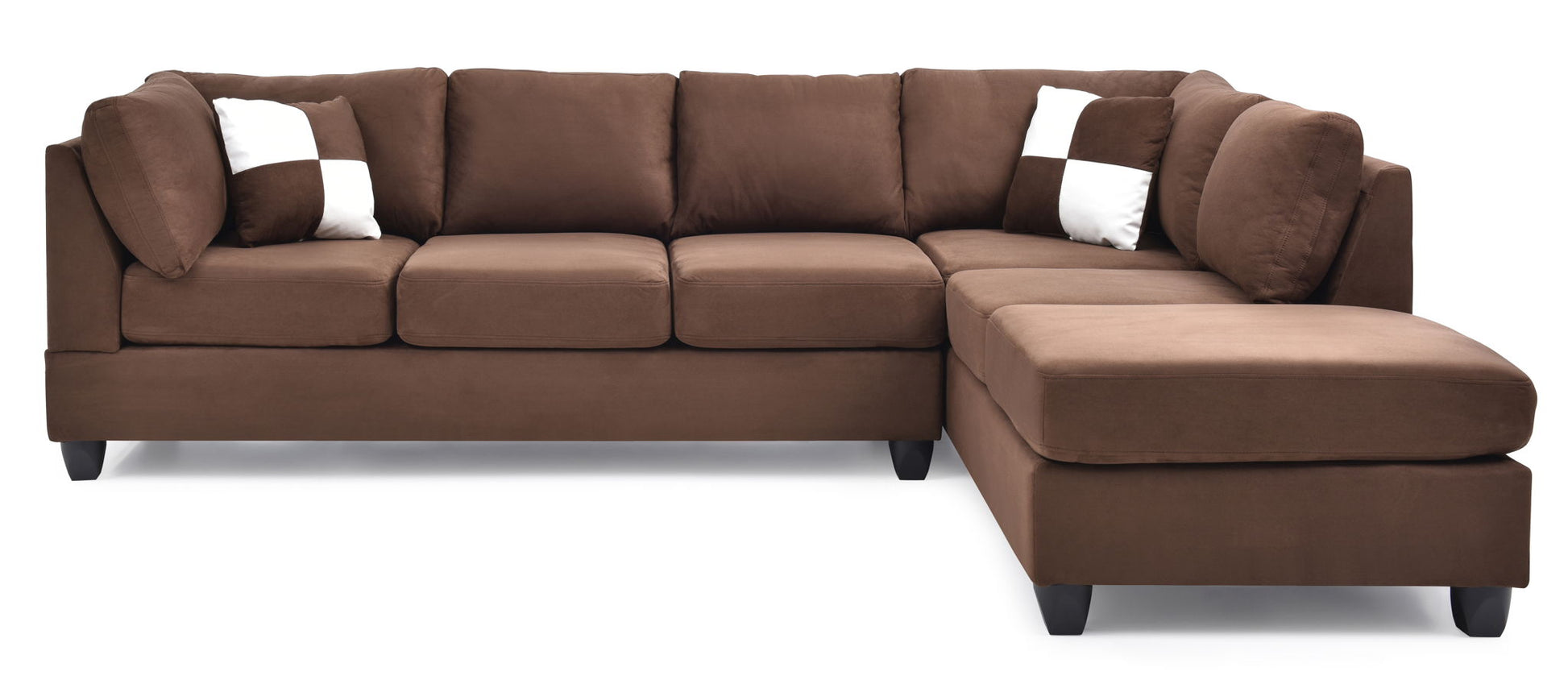 Malone Comfort Sectional brown fabric stationary sectional with right chaise HouseOfZazla on Tampa Home & Garden Store